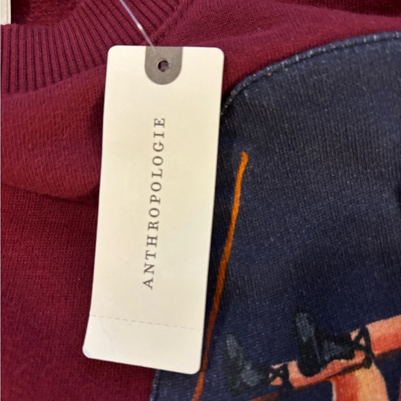 Maeve x Nathalie Lete Circus Long Sleeve Drawstring Top in Wine Size XS. NWT - Picture 9 of 12